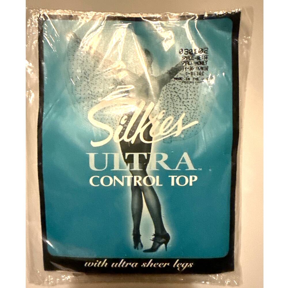 VTG 90s/Y2K Silkies Ultra Control Top Pantyhose | Beige/Honey | Small | (NOS)